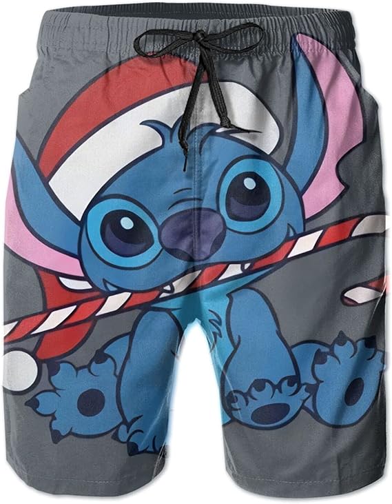 BillyWonlo Stitch Lilo Christmas Mens Beach Board Swim Trunks