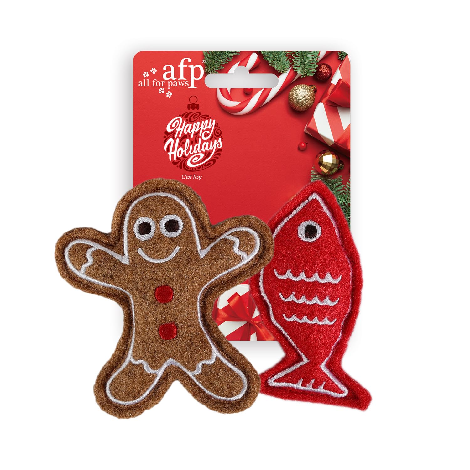 ALL FOR PAWS Cat Christmas Toys, Natural Catnip Kitten Toys Happy Cat Toy for Indoor Cats