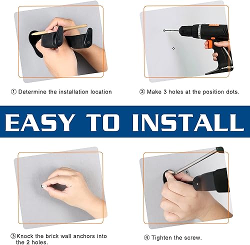 Miniatura 5 de RANMING Soporte de pared para guitarra, soporte de pared de guitarra con bloqueo automático, soporte de guitarra con base de metal para guitarra,