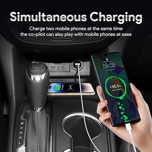 Miniatura 3 de Almohadilla de carga inalámbrica de teléfono para Chevrolet Equinox 2018 2019 2020 2021 2022 2023 Material de silicona Puertos de carga duales