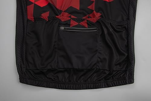 Miniatura 5 de GCRFL Camiseta de ciclismo de manga corta para hombre con 3 bolsillos traseros + bolsillo con cremallera, transpirable, de secado rápido