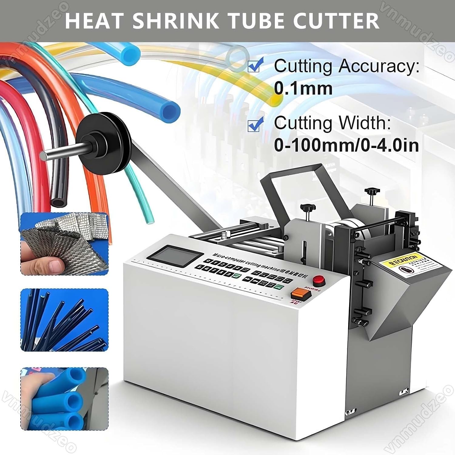 Benchtop Flexible PVC Tube Cutter, Electric Heat Shrink tubing, 4-inch Cutting Width, Suitable for Fiberglass and Cables