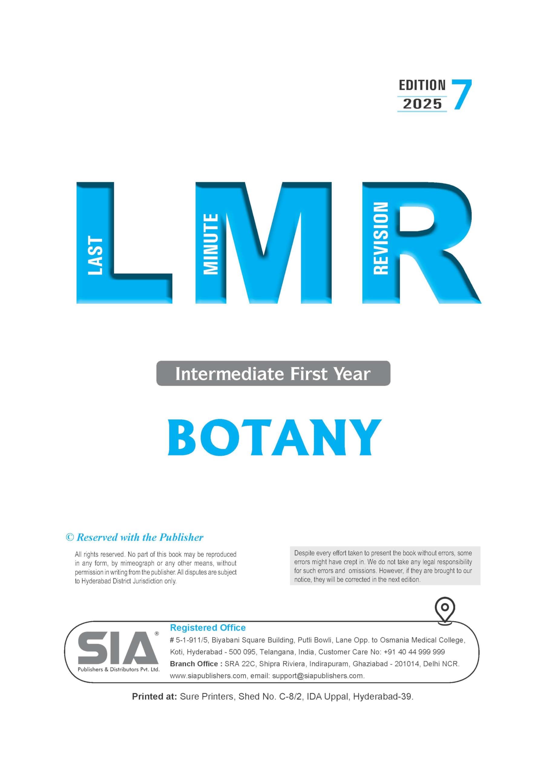 TG LMR Last Minute Revision Intermediate First Year Botany Edition 8 Latest & Updated 2026 1
