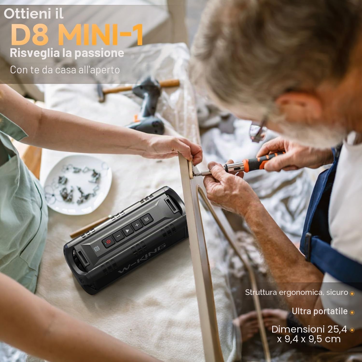 W-KING 30 W Altoparlante Bluetooth, altoparlante portatile, potente altoparlante, 24 ore di autonomia in lettura, batteria grande, scheda TF, chiavetta USB
