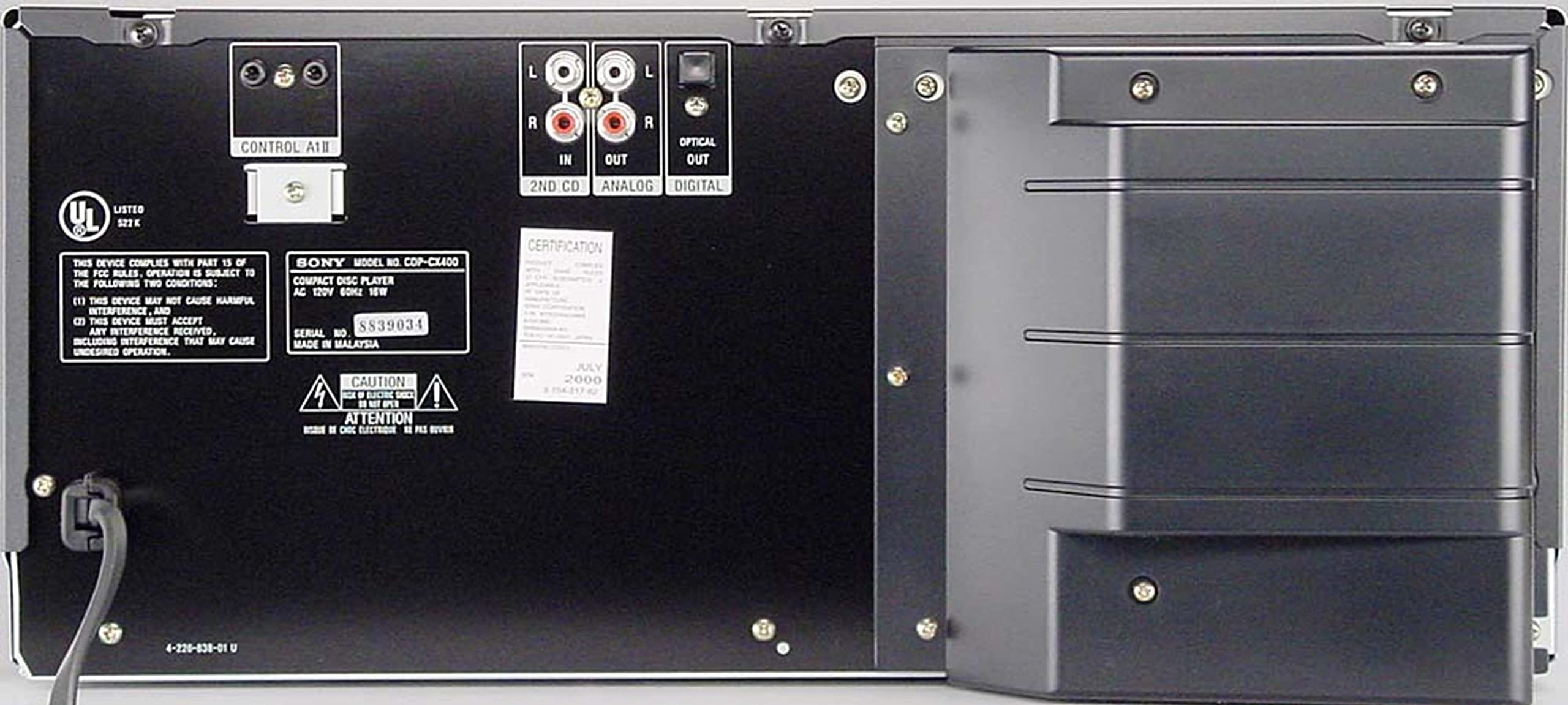 Sony Mega Trocador CDP-CX400 de 400 Discos (Preto, MP3, Auxiliar
