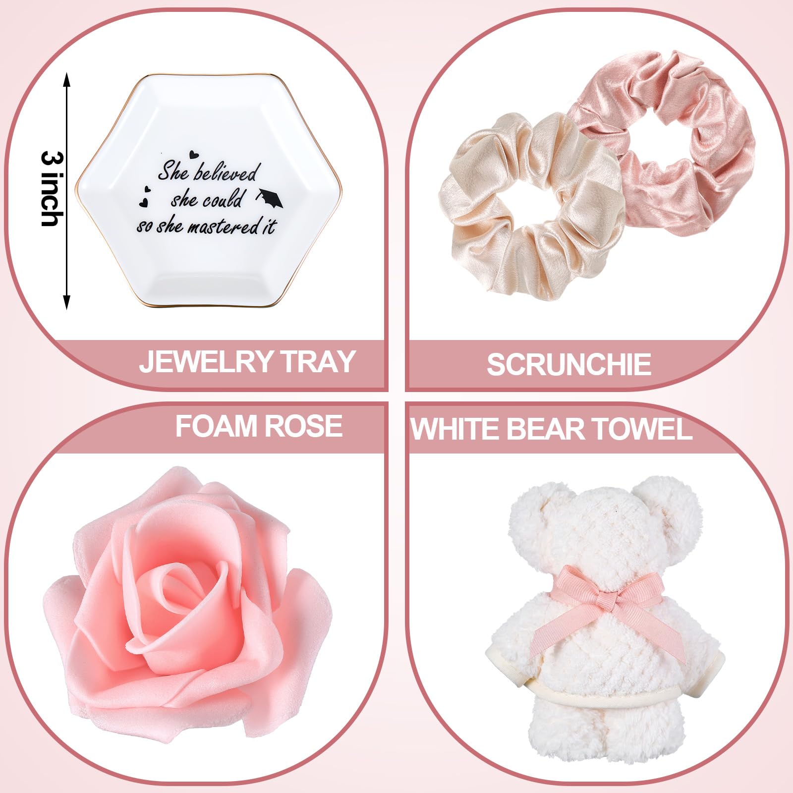 Sieral 11 Pcs Masters Graduation Gifts Set for Her Includes Notebook Tumbler Cup Candle Bracelet Ceramic Jewelry Dish Card and More Master Degree Inspirational Grad Gift for Daughter Sister Friend