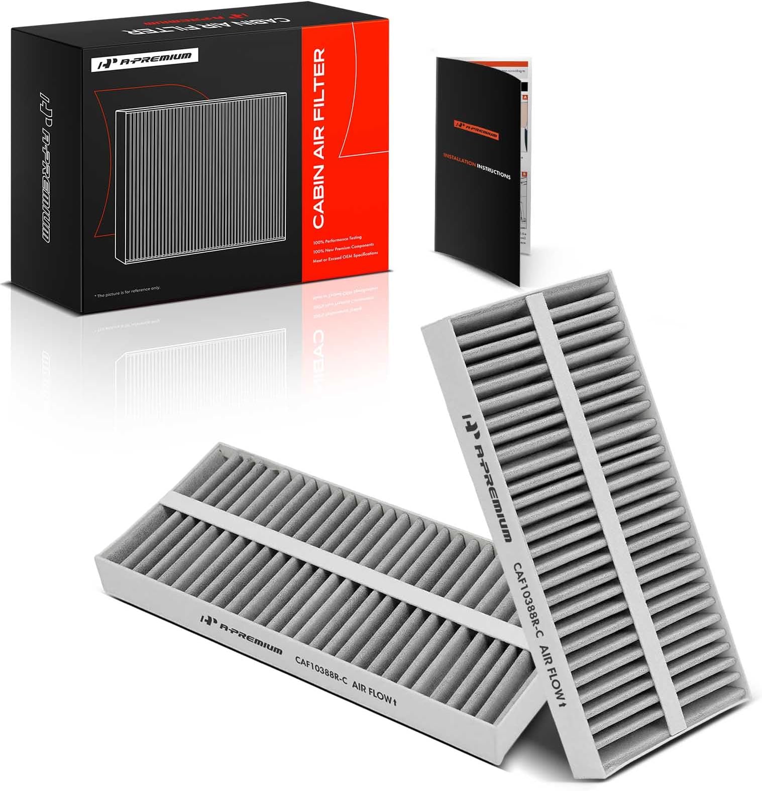 A-Premium 2-PC Cabin Air Filter with Activated Carbon Compatible with Nissan & Infiniti Models - Titan 2004-2015, Armada 2005-2015, NV2500 NV3500 2012-2014, QX56 2004-2010 - V8 5.6L