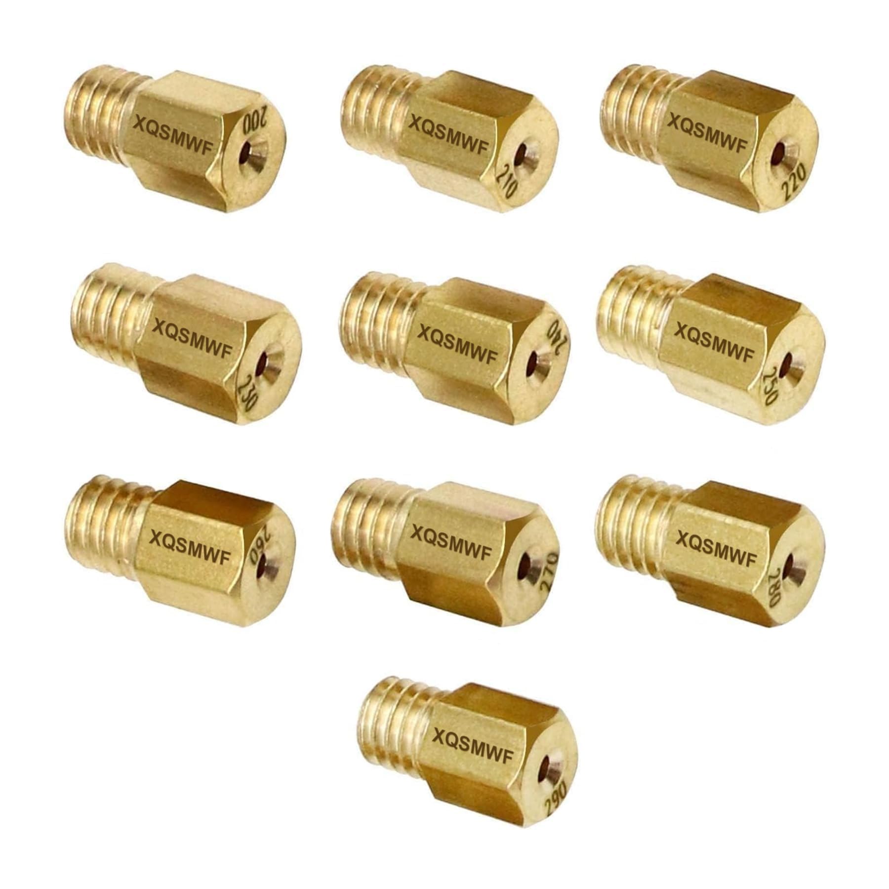 10pcs Hex Type Main Jets 200-290 Compatible with MIKUNI VM/TM/TMX 200 210 220 230 240 250 260 270 280 290