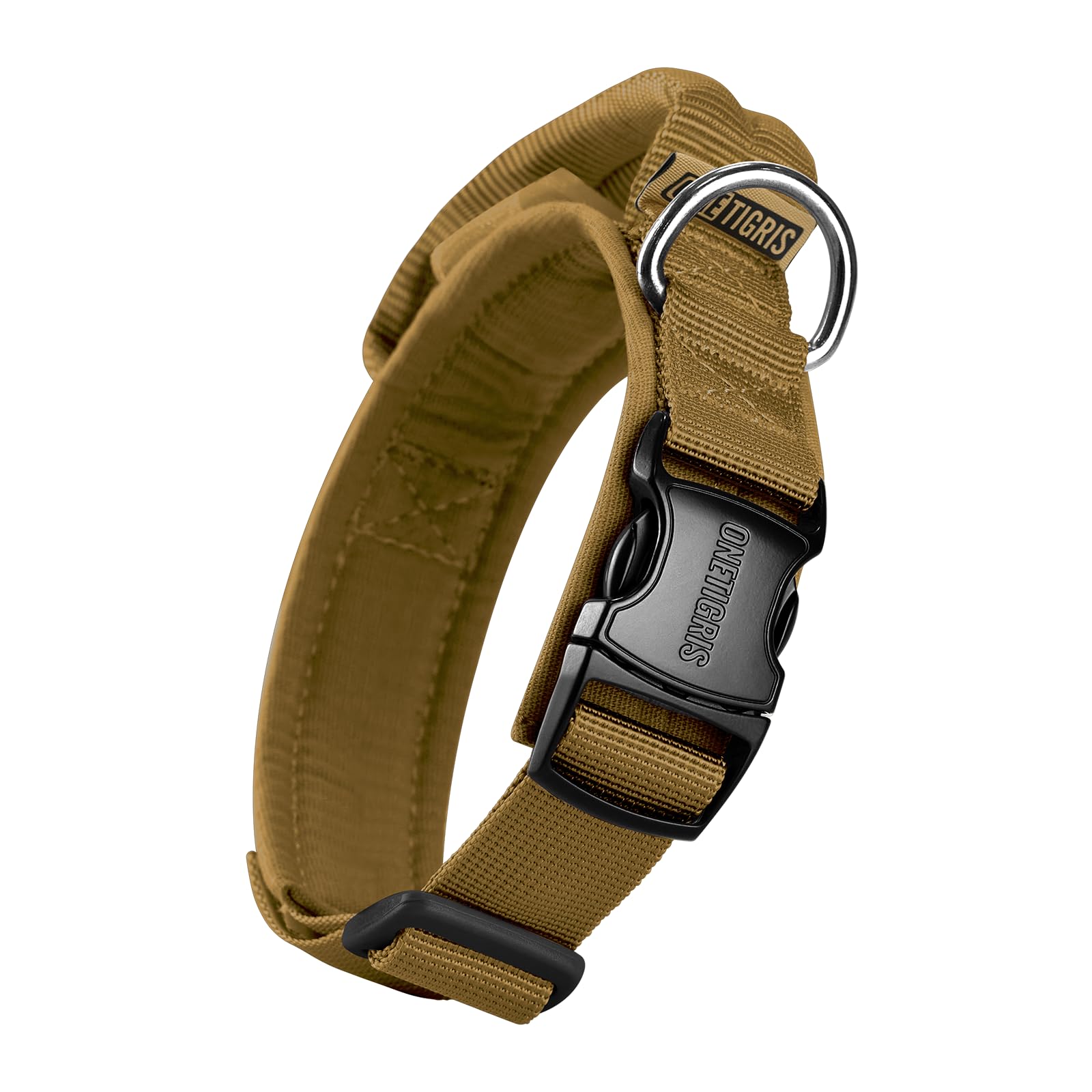 OneTigris Hunde Halsband mit Metallschnalle für Hunde Coyote Braun S