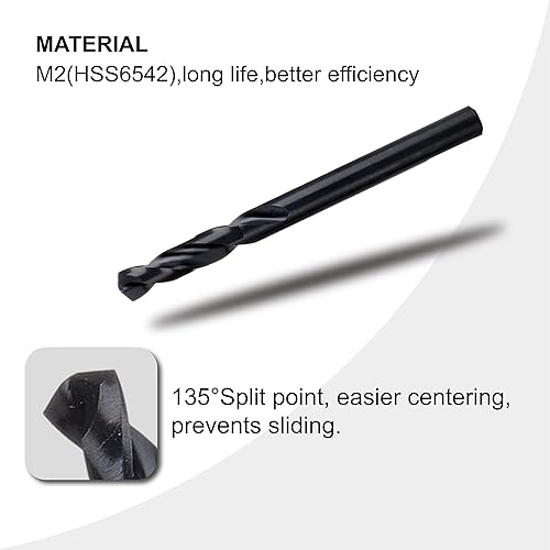 Miniatura 7 de SDS-Plus - Mandril de sierra de agujero, incluye 2 ejes de sierra de agujero con 3 taladros centrales HSS (M2) de 14 de pulgada, 2 llaves