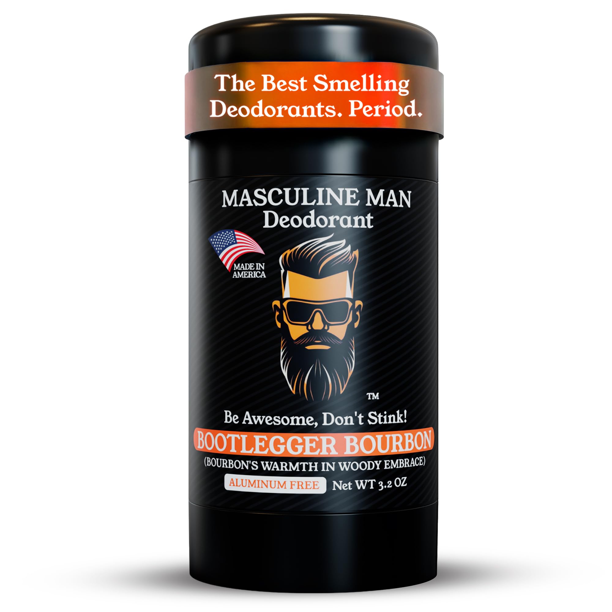MASCULINE MAN Deodorant for Men – Aluminum Free Men’s Natural Deodorant – Long-Lasting Fresh Warm Bourbon & Woody Embrace Scent, Stain-Free, Made in