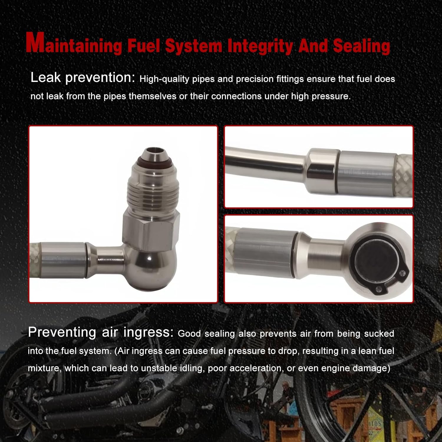 Fuel Injection Lines Compatible with Harley-Davidson Electra Glide, Road King 1996-1999, Replacement for HDFL005, HDFL-005
