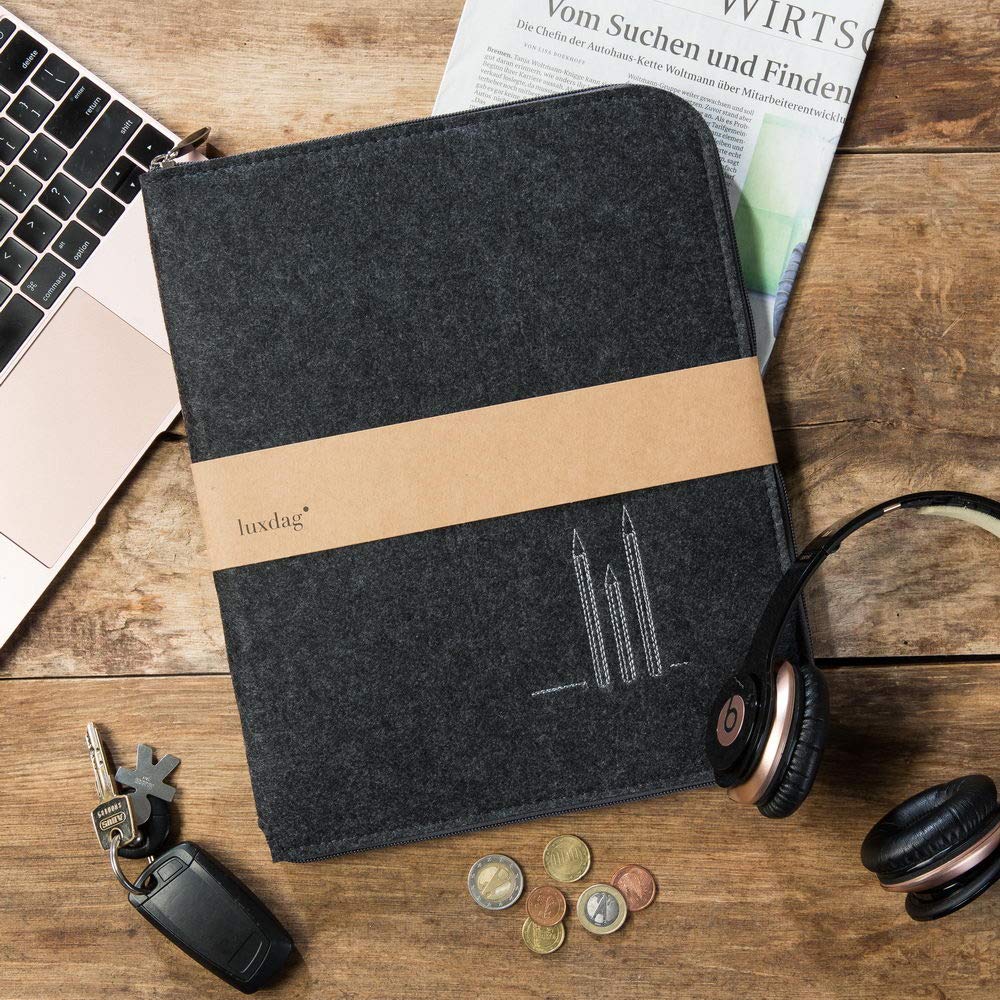 Cartellina Portadocumenti Idena A4 - Con Chiusura Lampo E Blocco Note, Nero