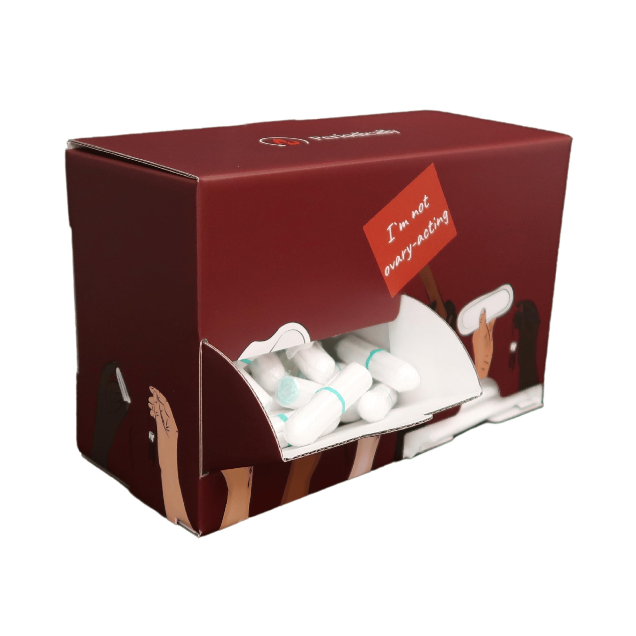Periodically® Dispensador de compresas y dispensador de tampones para el hogar (22 x 14 x 9,5 cm) – Caja de almacenamiento de baño para tampones y compresas sanitarias – Almacenamiento de baño –