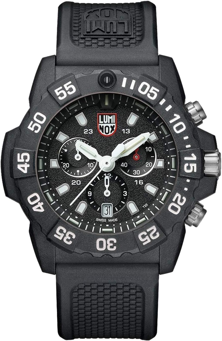 Navy Seal XS.3581 Mens Watch 45mm - Military Divers Watch in Black Date Function Chronograph 200m Water Resistant
