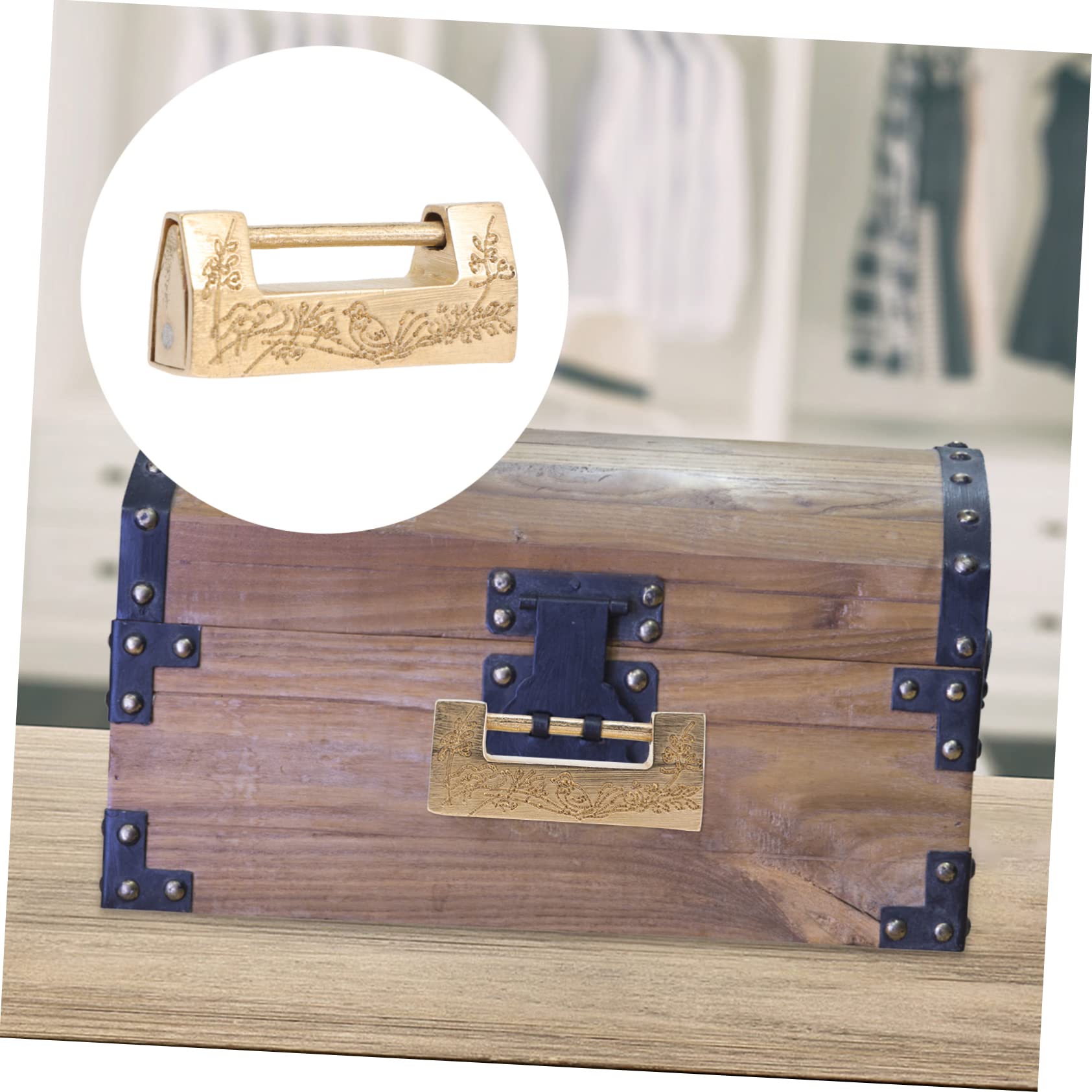HOMSFOU 4sätze Antike Handgefertigte Vorhängeschlösser Für Schmuckkästchen Dekorative Mit Retro-design Für Kosmetik Und Aufbewahrungsboxen
