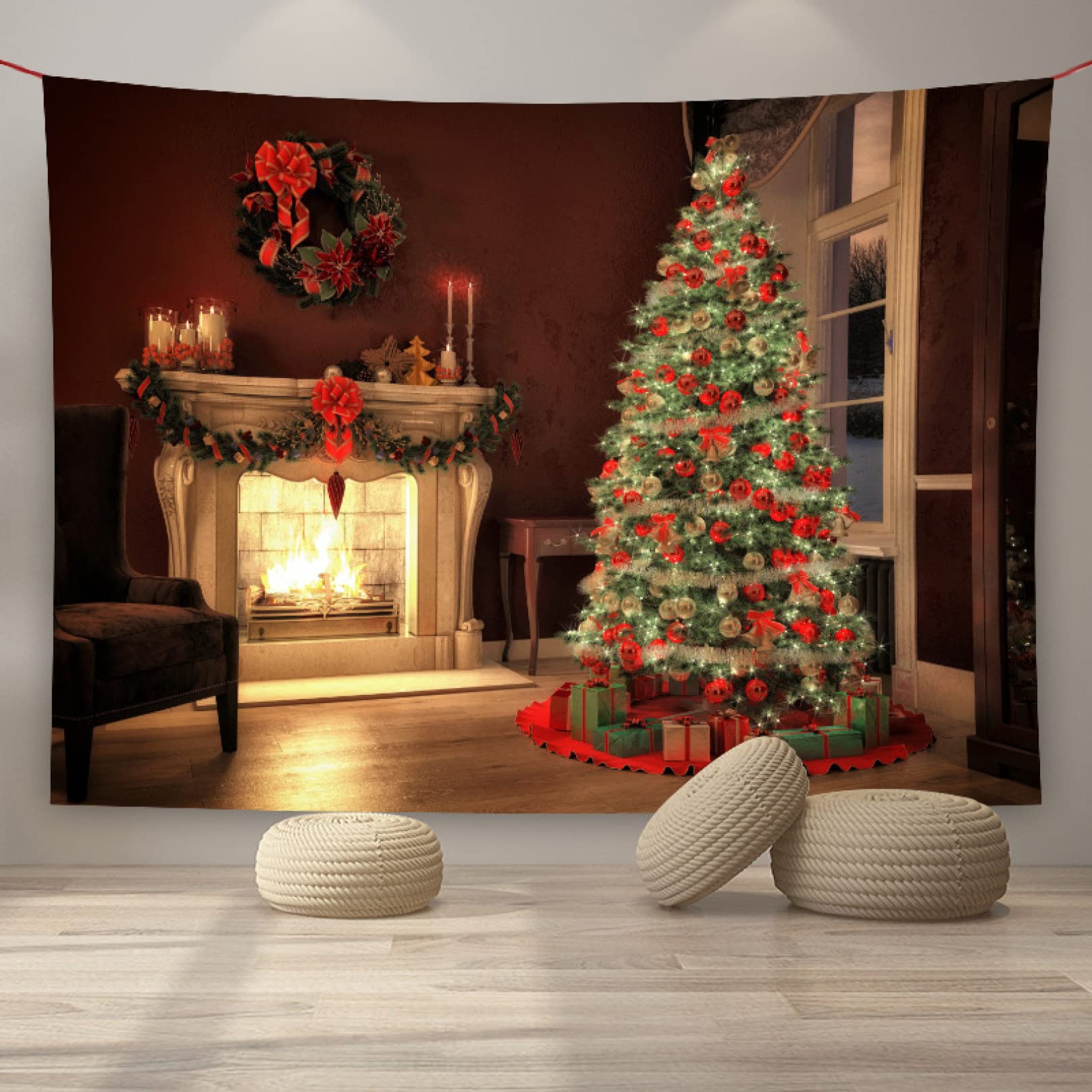 特価‼️MADEI N USA、クリスマス ビンテージマルチカバー タペストリー 特価‼️MADEI N USA、クリスマス ビンテージマルチカバー タペストリー