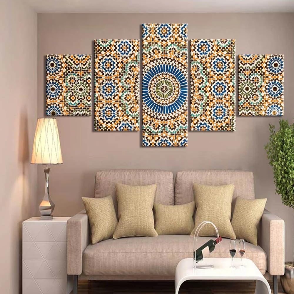 Impression sur toile decoration murale 5 pieces islamique
