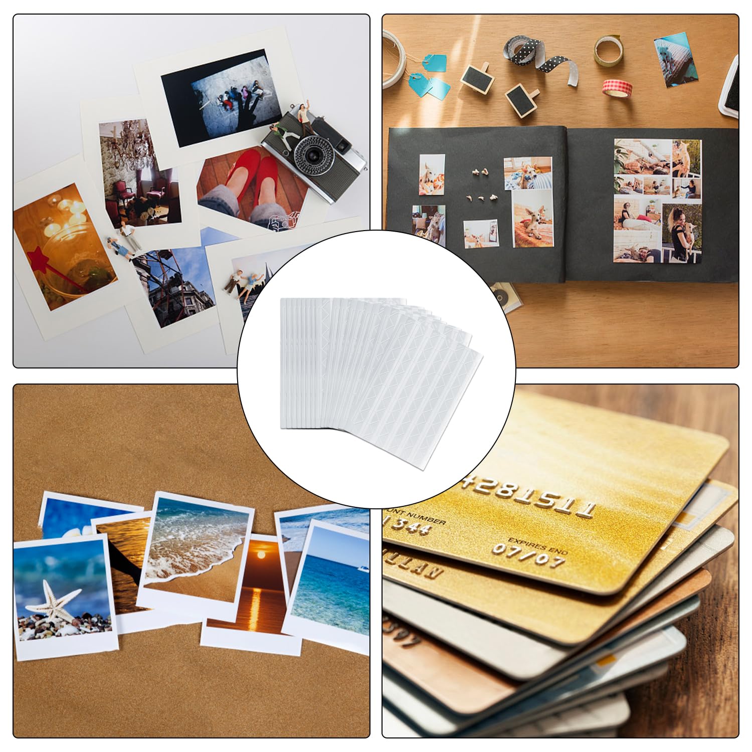 Autocollants Coins Photo Transparents Lot De 15 - 102 Coins Par Feuille, Fond Blanc | Pour Albums, Scrapbooking, DIY - 11