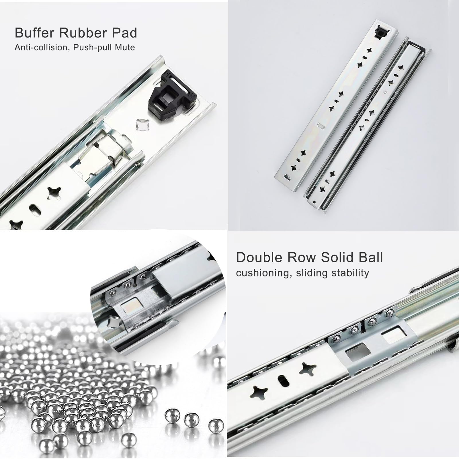 prowadnice do szuflad kuchennych, 1 para prowadnic do szuflad o dużej wytrzymałości, nośność 264 funtów, 10 12 14 16 18 20 22 24 26 28 30 cali, mocowanie boczne, łożysko kulkowe (rozmiar: 300 mm/12 ca