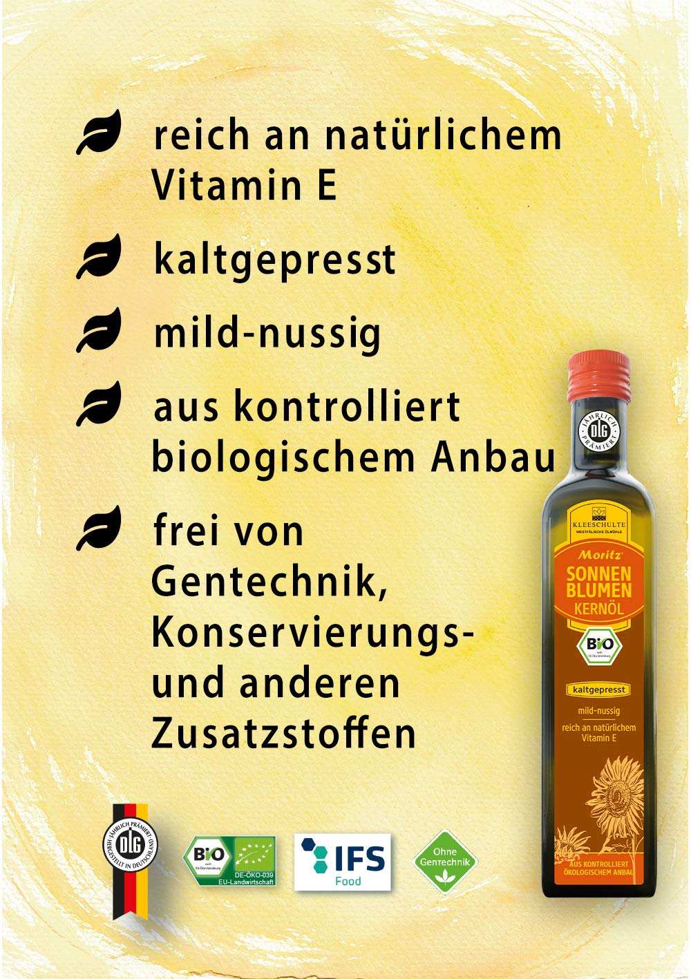 MORITZ Sonnenblumenöl SPARPAKET (6 mal 500ml im Karton)…
