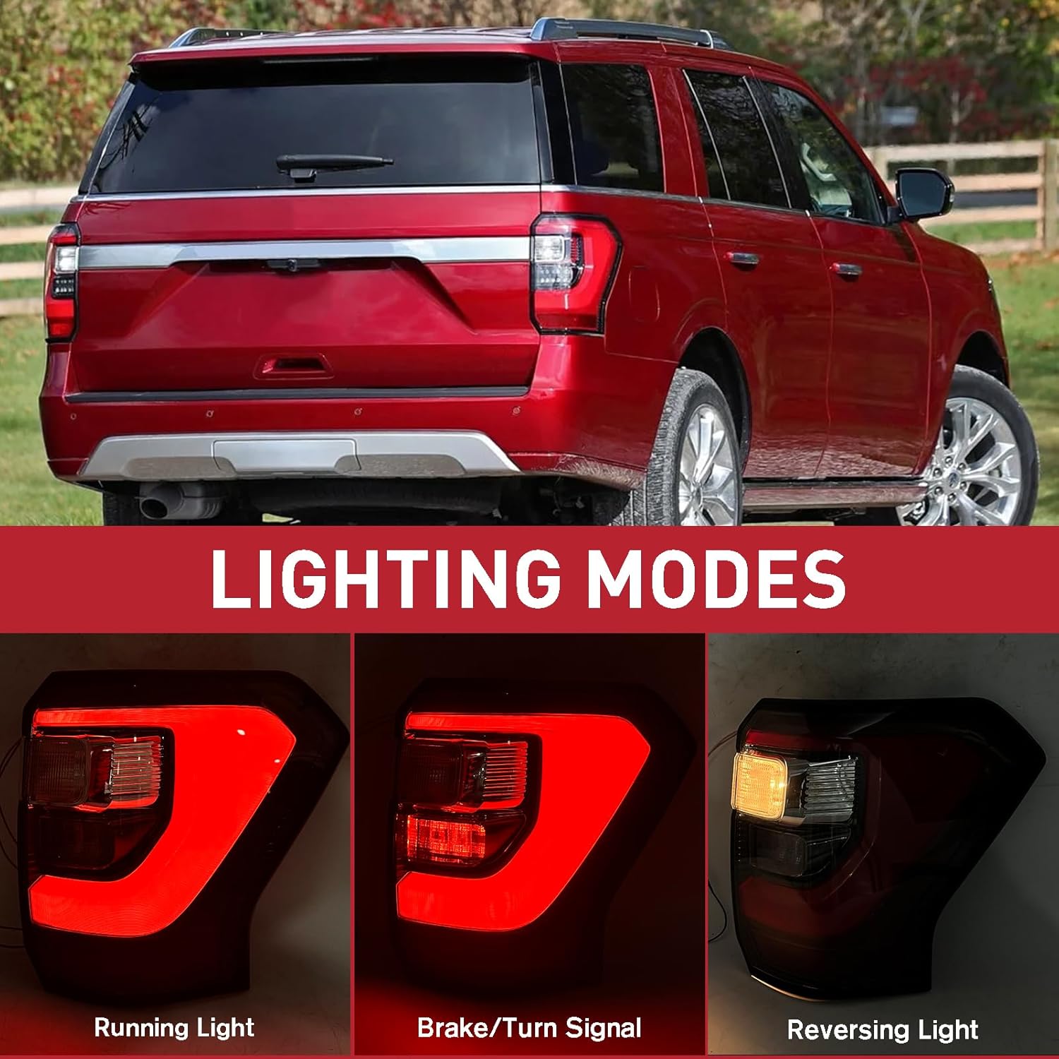 LED Type Tail Light Lamp Assembly Compatible with 2018-2021 Ford Expedition Limited/Platinum/King Ranch Right Passenger Side JL1Z-13404-H