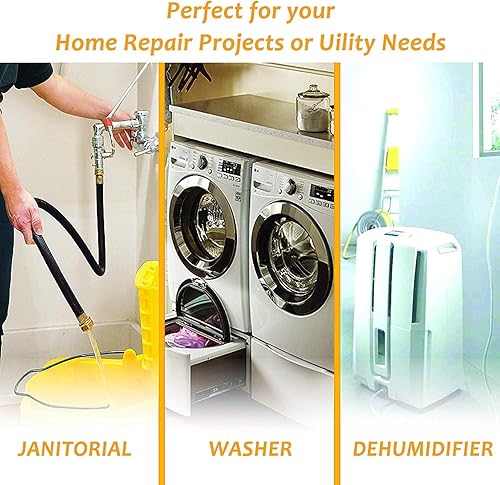 Miniatura 7 de persevere 2 piezas de extensión de manguera de jardín de 0.8 pies, adaptador de manguera de agua flexible, manguera de conector corto con tubo