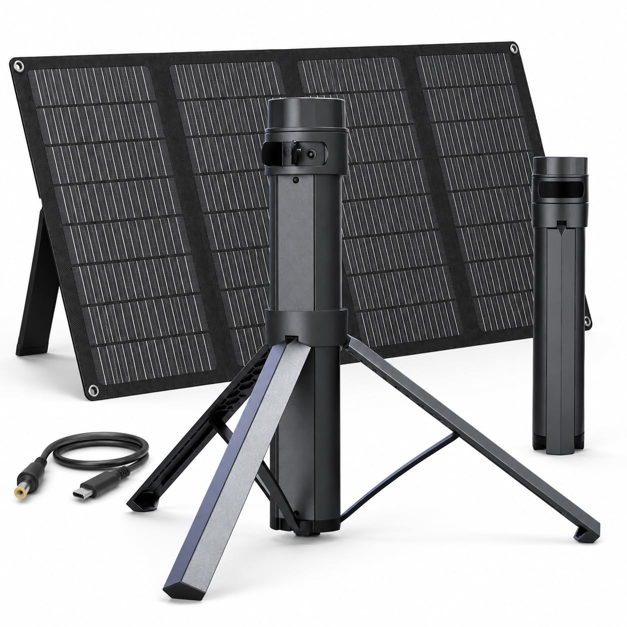 Elfcam - Solar Akku Set für Starlink Mini, 166,5Wh 45000mAh Powerbank mit faltbarem 40W Solarpanel, DC 30V Ausgang, USB-C PD 65W Mobile Stromversorgung für Camping, Wohnmobil, Van und Outdoor
