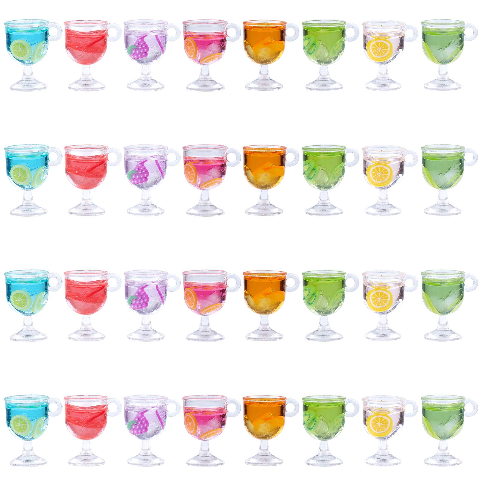 SUNNYCLUE1 Box 28Pcs Mini Resin Bottle Charms Juice Charms Fruit Tea Pendants Jewelry Making Findings for Earring Bracelet DIY Jewelry Making