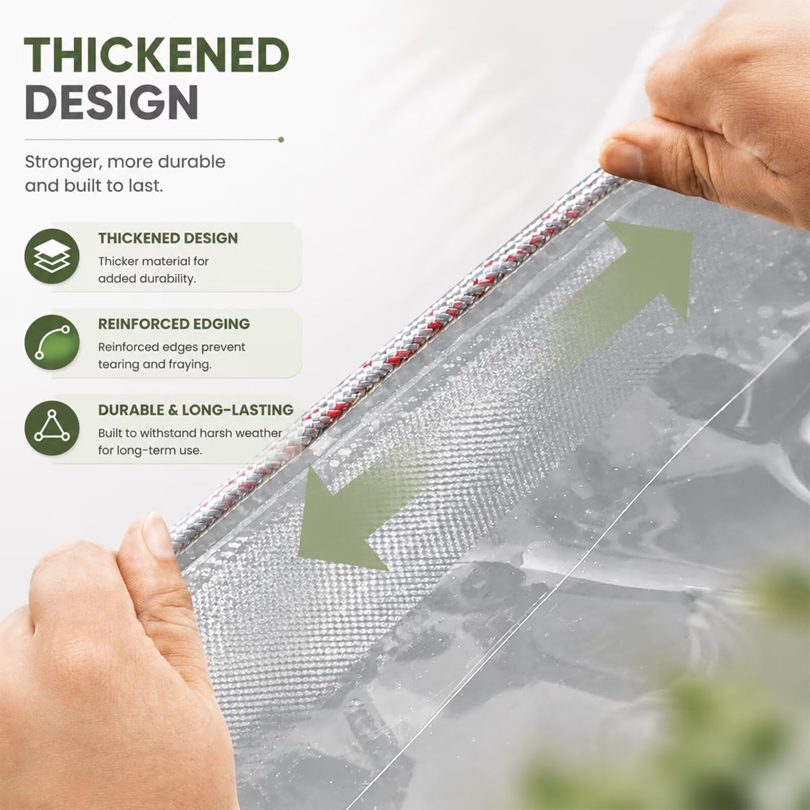 2.2×2.5m wasserdichte Transparente PE-Abdeckplane mit Ösen - UV-beständige & Reißfeste Gewächshausfolie für Garten, Balkon, Baustelle & Haustiergehege-Wetterfeste Baufolie mit Verstärkungsband Plane