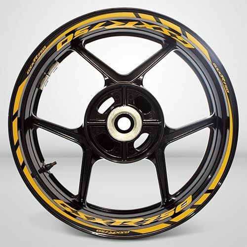 Miniatura 2 de Adhesivo adhesivo reflectante amarillo para llanta de motocicleta compatible con Suzuki GSXR 750