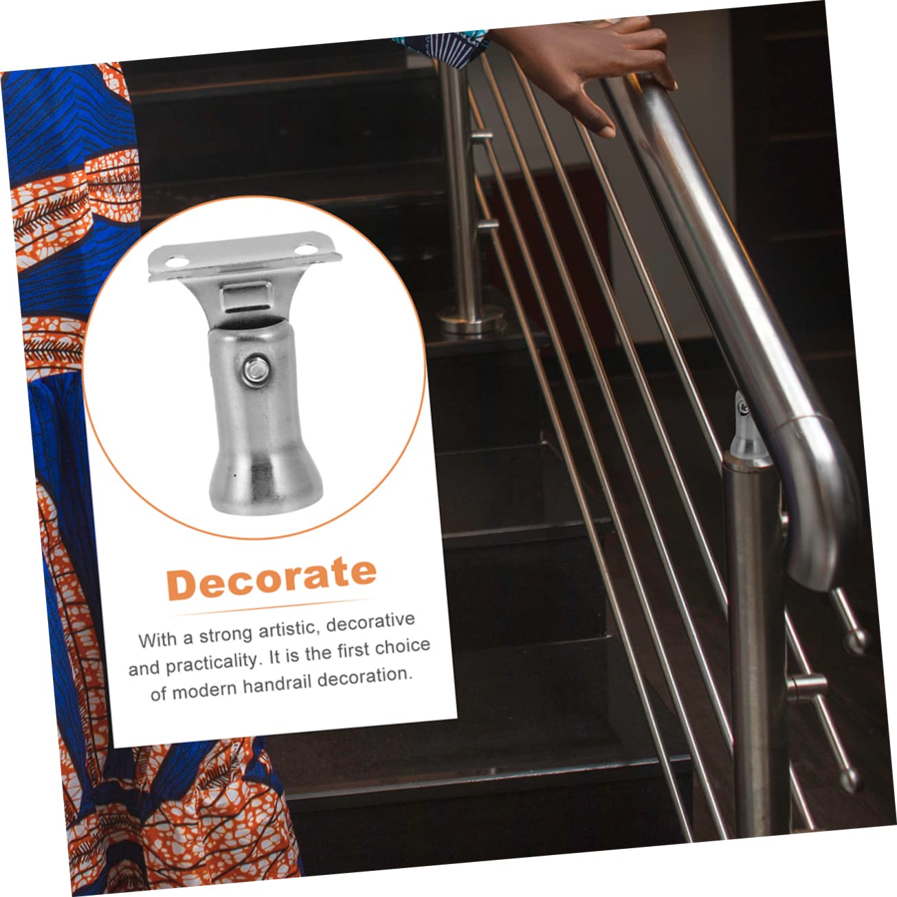 Uonlytech Supports de Rampe en Acier Inoxydable pour Main Courante Escalier, Lot de 6 Pièces Solide et Pratiques Design Élégant pour Décoration de Rambarde