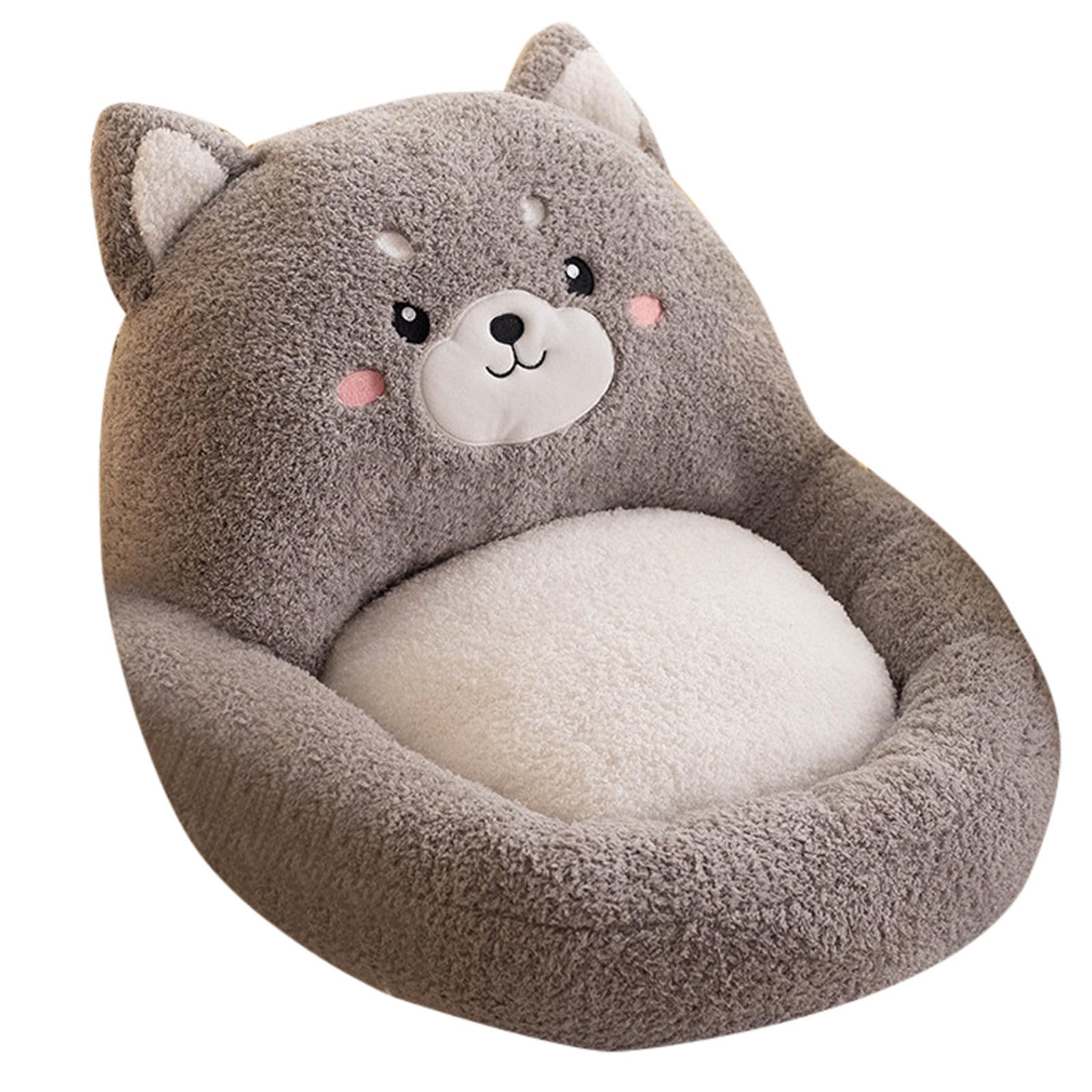 Kawaii Gaming Chair Cushion Cute Cartoon Animal Cushion Pillow Indoor Seat Cushions For Office Chair Comfy Plush Pillows Non Slip Backing Seat Cushions Yoga Cushion to Sit on (Grey, 50x50x38cm)