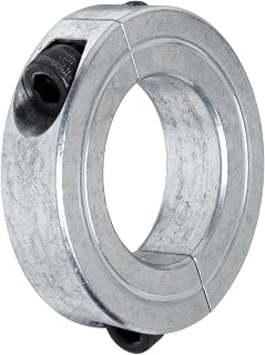2C-112-A Aluminum Two-Piece Clamping Collar, 1-1/8" Bore Size, 1-7/8" Outside Diameter, 1/4"-28 x 3/4" Set Screw