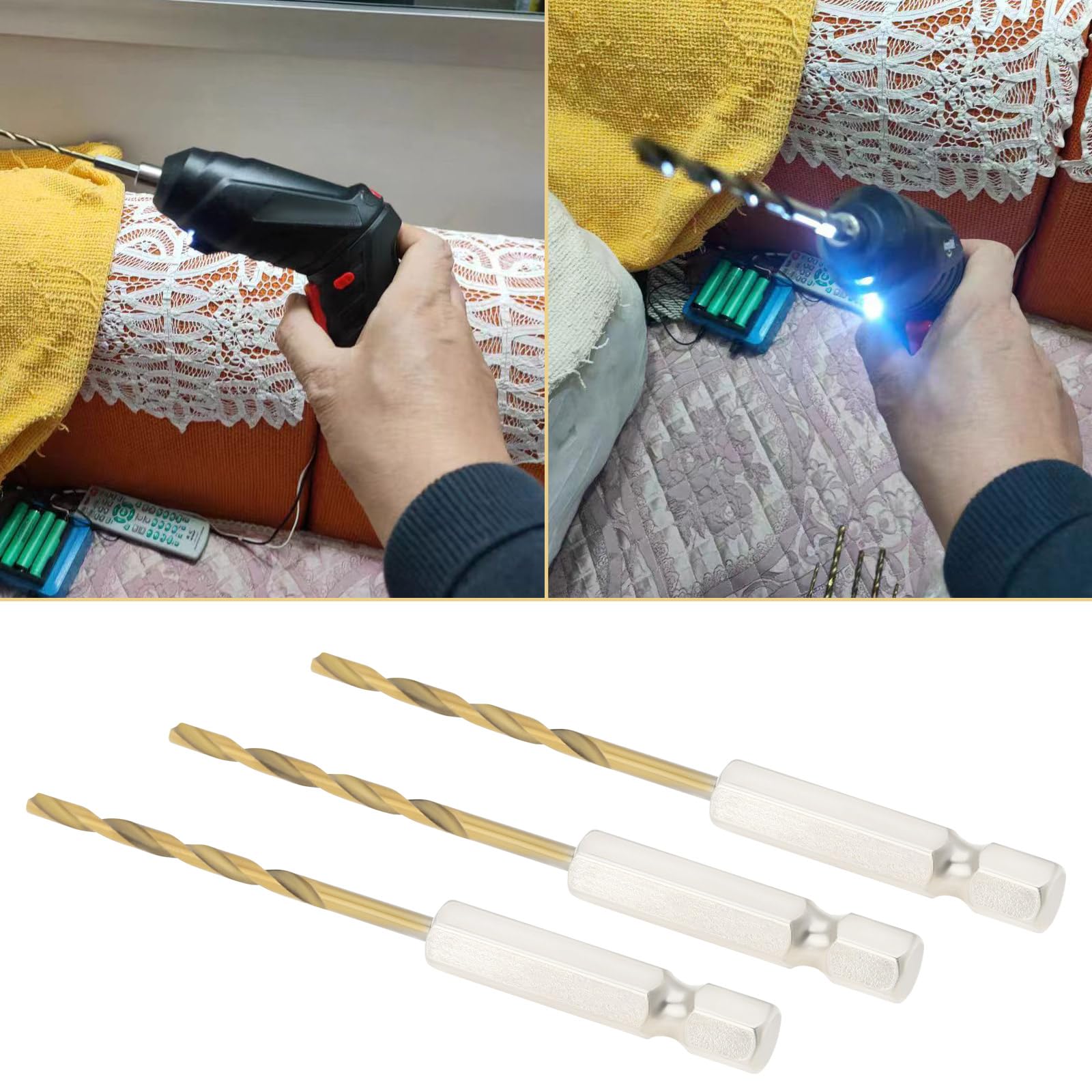 EMSea 10PCS 2.5mm Hex Shank Drill Bits 1/4 Inch Hex Shank Twist Drill Bit High Speed Steel Drill Bit Set for Glass Wood Stainless Steel Metal Plastic - Image 3