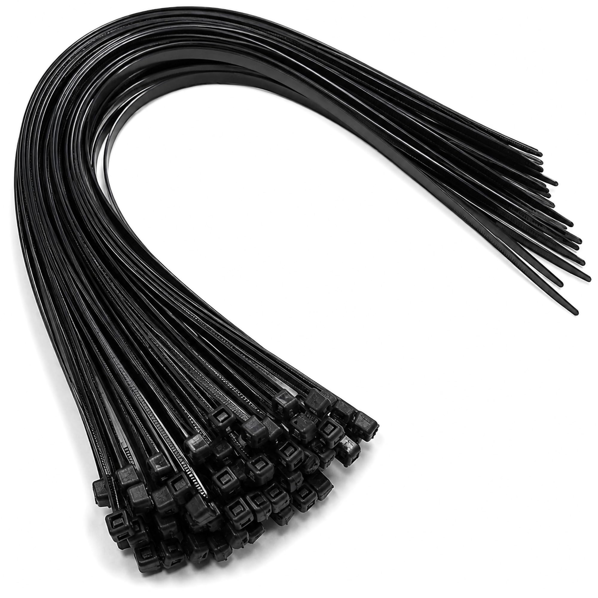 On1Shelf Cable Ties Black 450mm x 4.8mm - 50-Pack Heavy Duty Long Black Cable Ties - 17.7-Inch Nylon Zip Ties - Strong Nylon Fasteners for Industrial and Home Use
