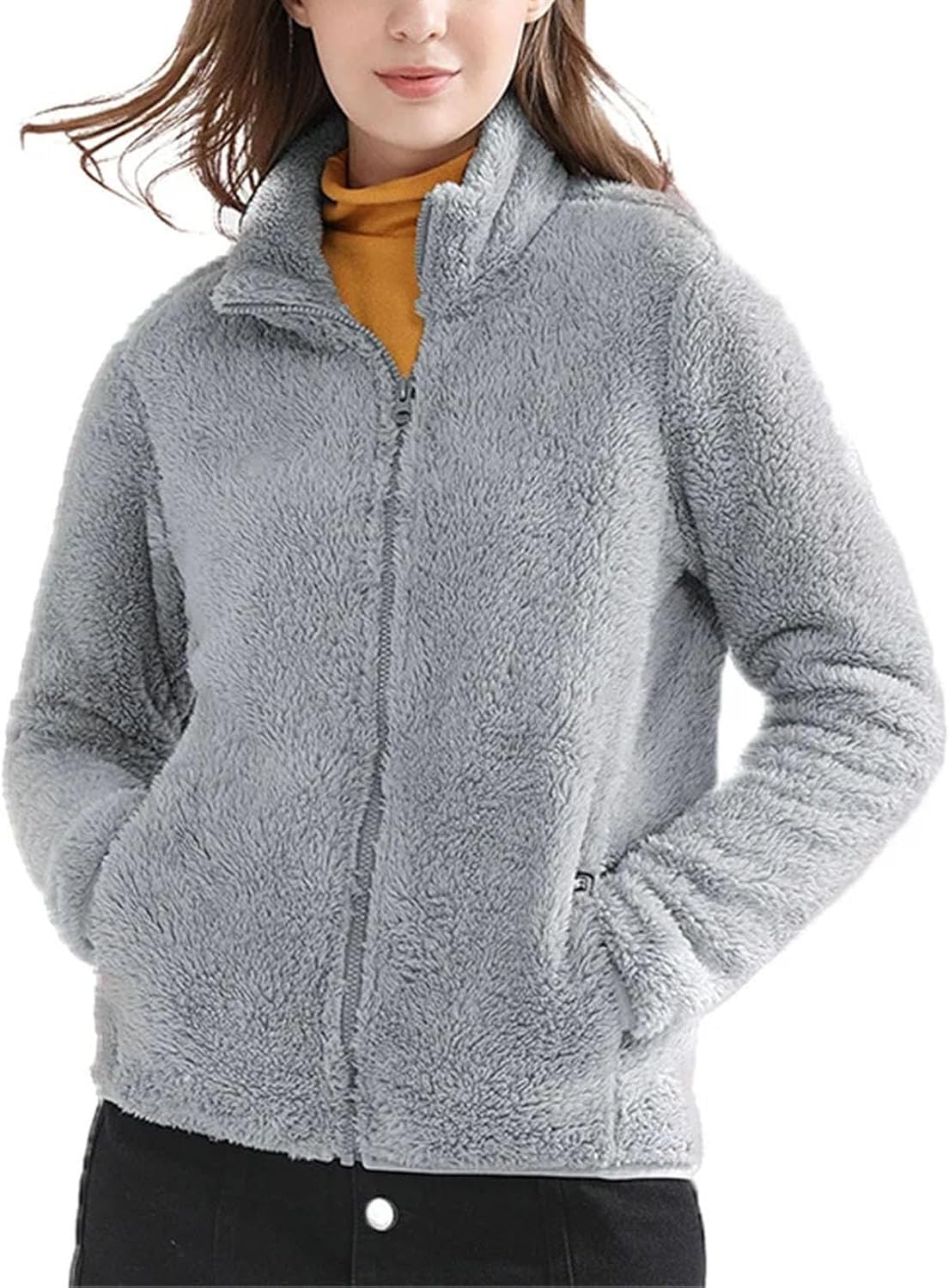 Women’s Fleece Jacket for Camping Hiking Outdoor Windproof Thermal Warmth