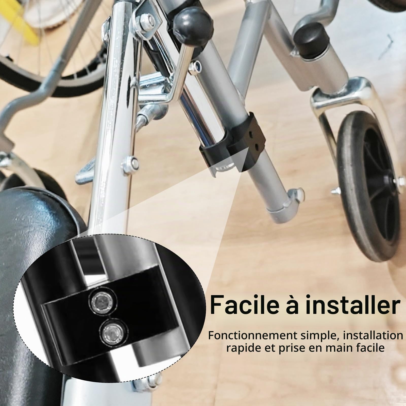 Repose-Jambes Relevables Pour Fauteuils Roulants Universel Fauteuil Roulant éLéVateur De Jambes Avec Repose-Pieds 100 Kg Support 90° à 180° De D'Angle RéGlable Pour Personnes (gauche)