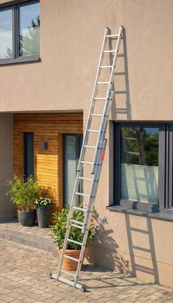 Scala Alluminio 3in1, Appoggio, a Libro, Autoportante, 3x9, 12,5 kg