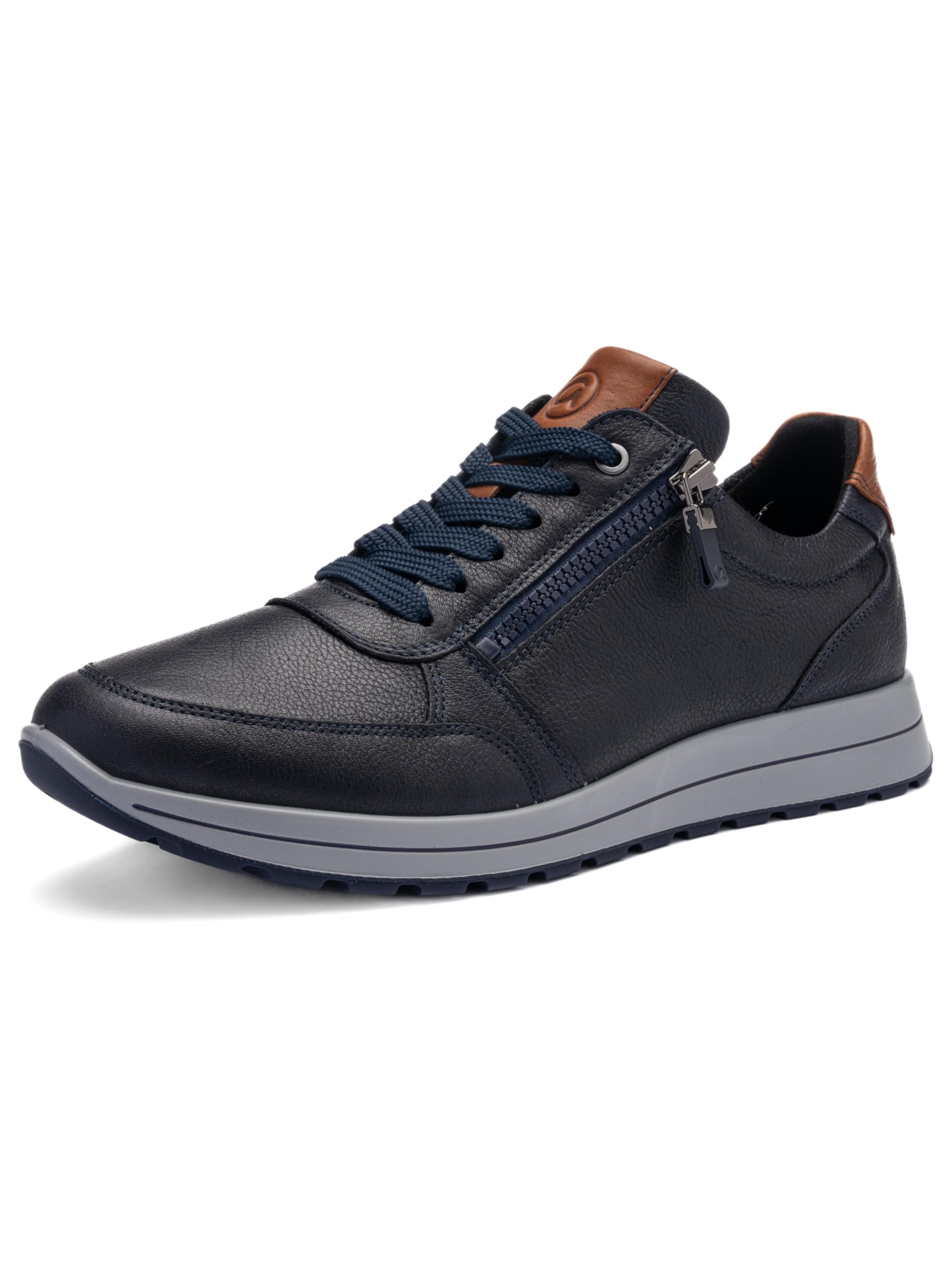 ara Men's Matteo Sneaker, Blau,Cognac, 10 UK
