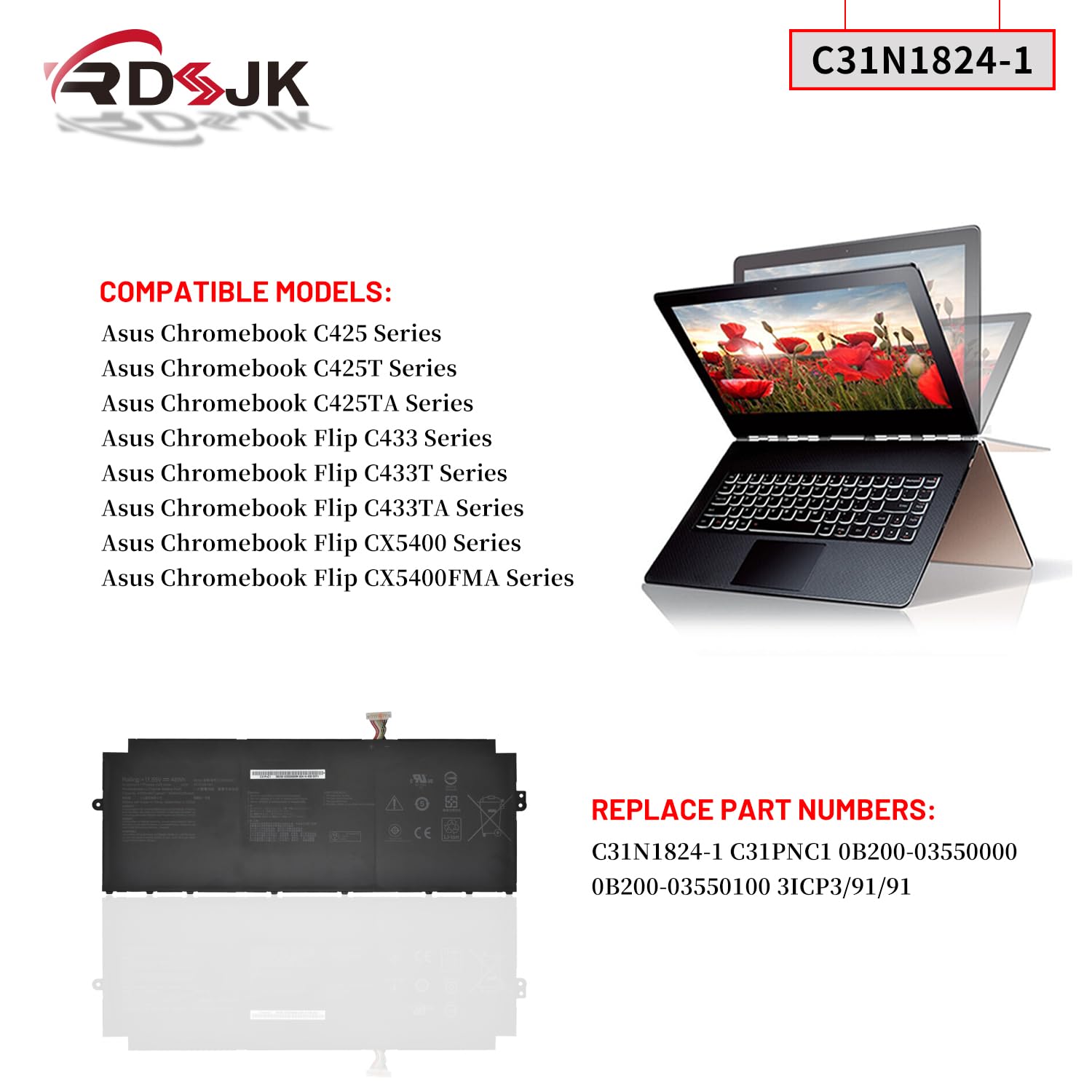 Amazon.com: C31N1824-1 Laptop Battery for Asus Chromebook Flip