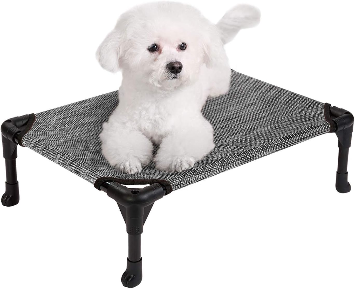 Veehoo Cooling Elevated Dog Bed, Portable Raised Pet Cot with Washable & Breathable Mesh, No-Slip Rubber Feet for Indoor & Outdoor Use,…