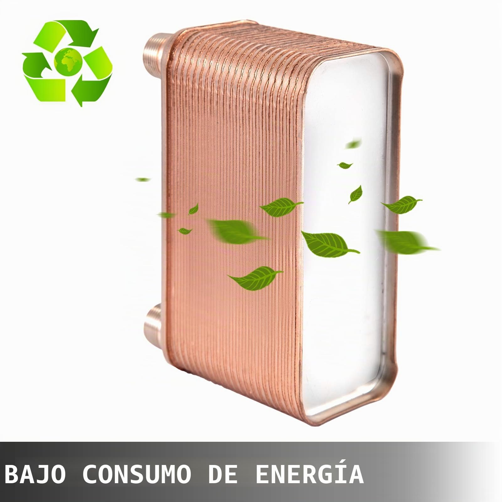 VEVOR Intercambiador de Calor de 40 Placas Soldadas Intercambiador para Calefacción