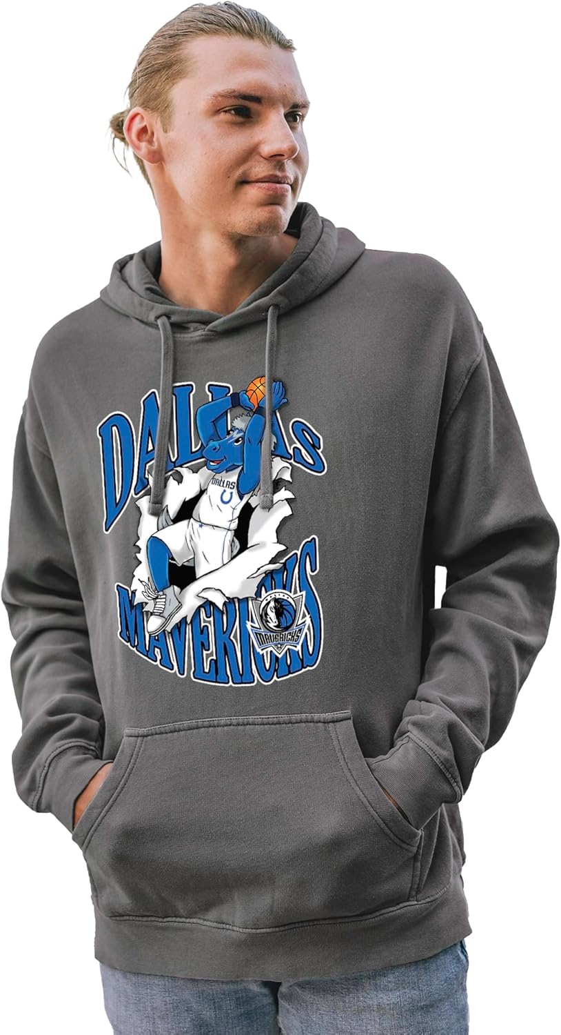 Blue 84 NBA unisex-adult Nba Officially Licensed Hooded Sweatshirt Ringspun Slam Mascot Black