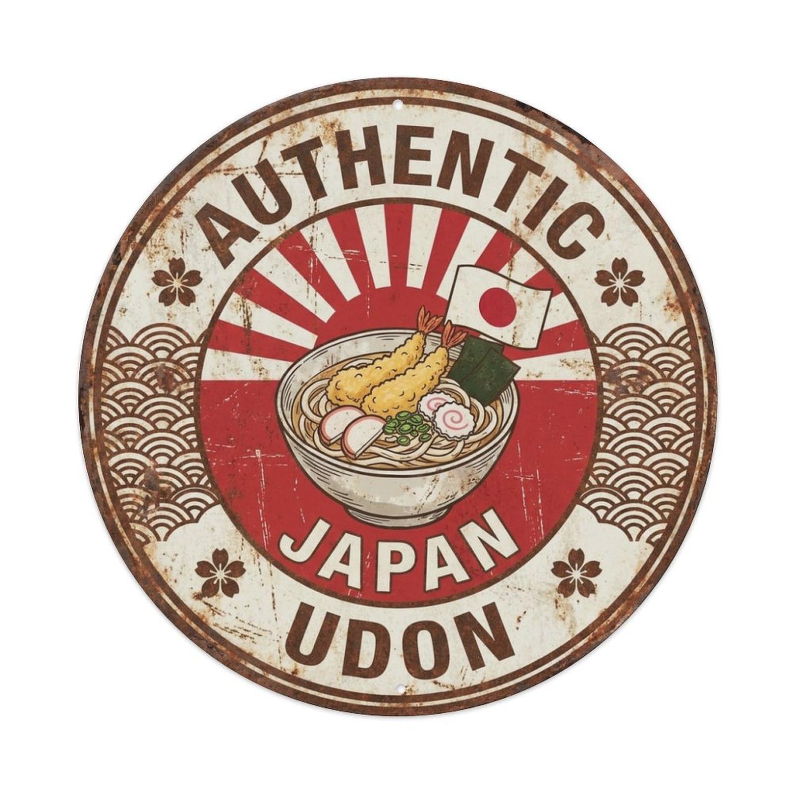 Olhnbad Style Japan Udon Travel Noodle Dish Regional Cuisine Metal Tin Sign