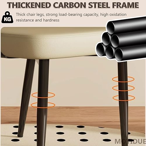 Miniatura 6 de Kitchen Chairs Set of 4, with Carbon Steel Legs and Pu Leather Cushion, Modern Dining Chairs | Home, Kitchen, Office, Meetings(White,1pcs)