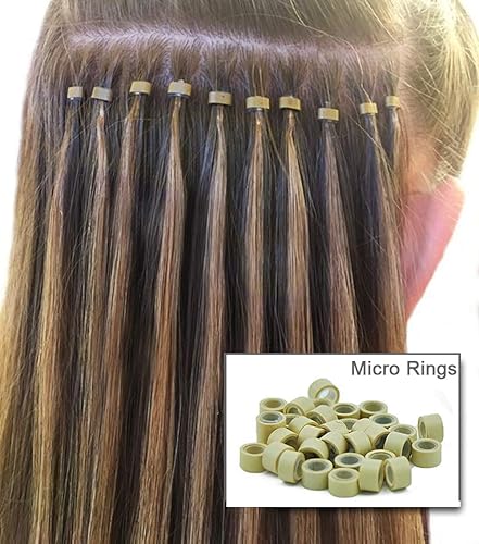 Miniatura 5 de 2500 piezas de extensiones de cabello con microanillos y cuentas, cuentas forradas de silicona de 0.197 in para extensiones de cabello humano,