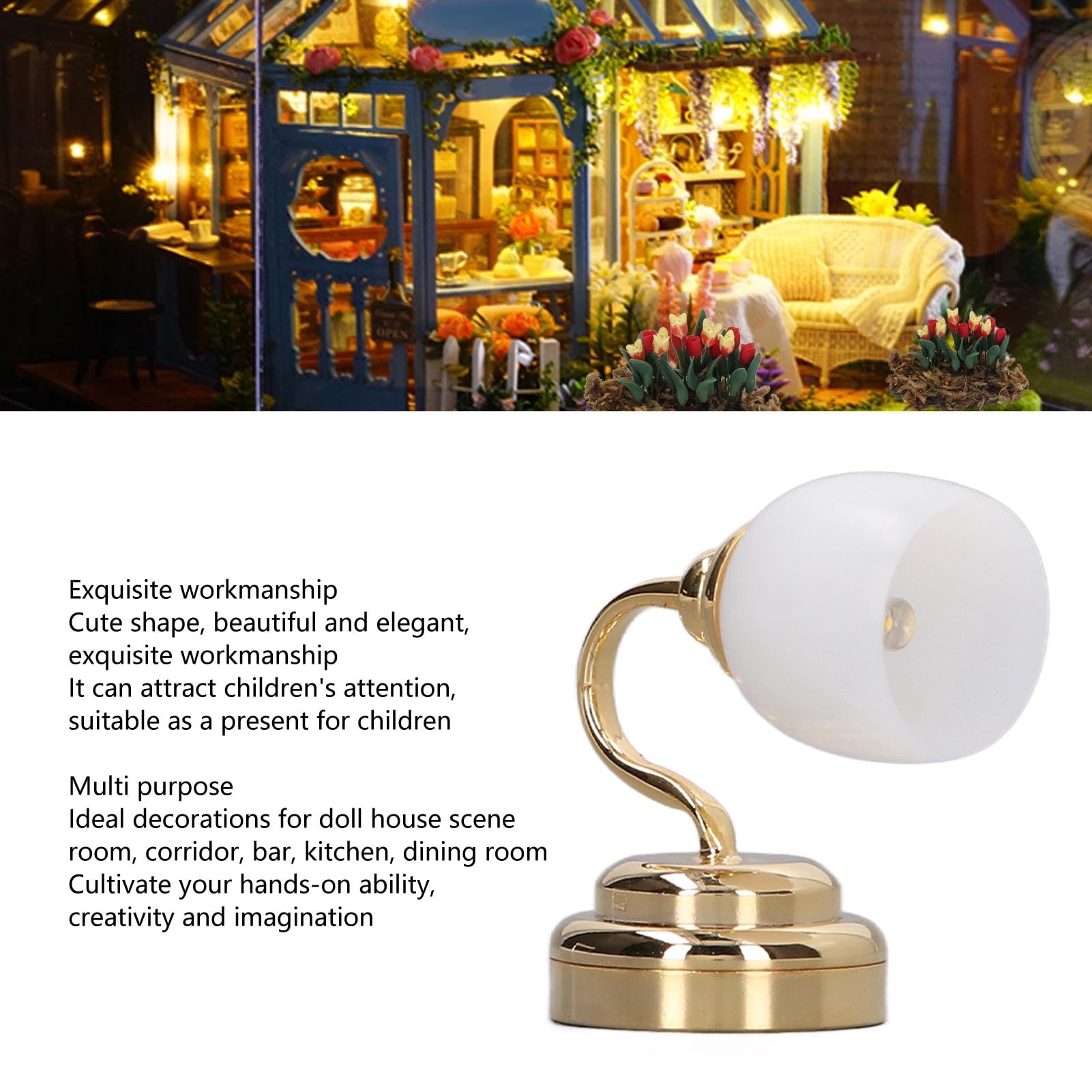Amazon.co.jp: ミニチュアドールハウスウォールランプ、ランプ