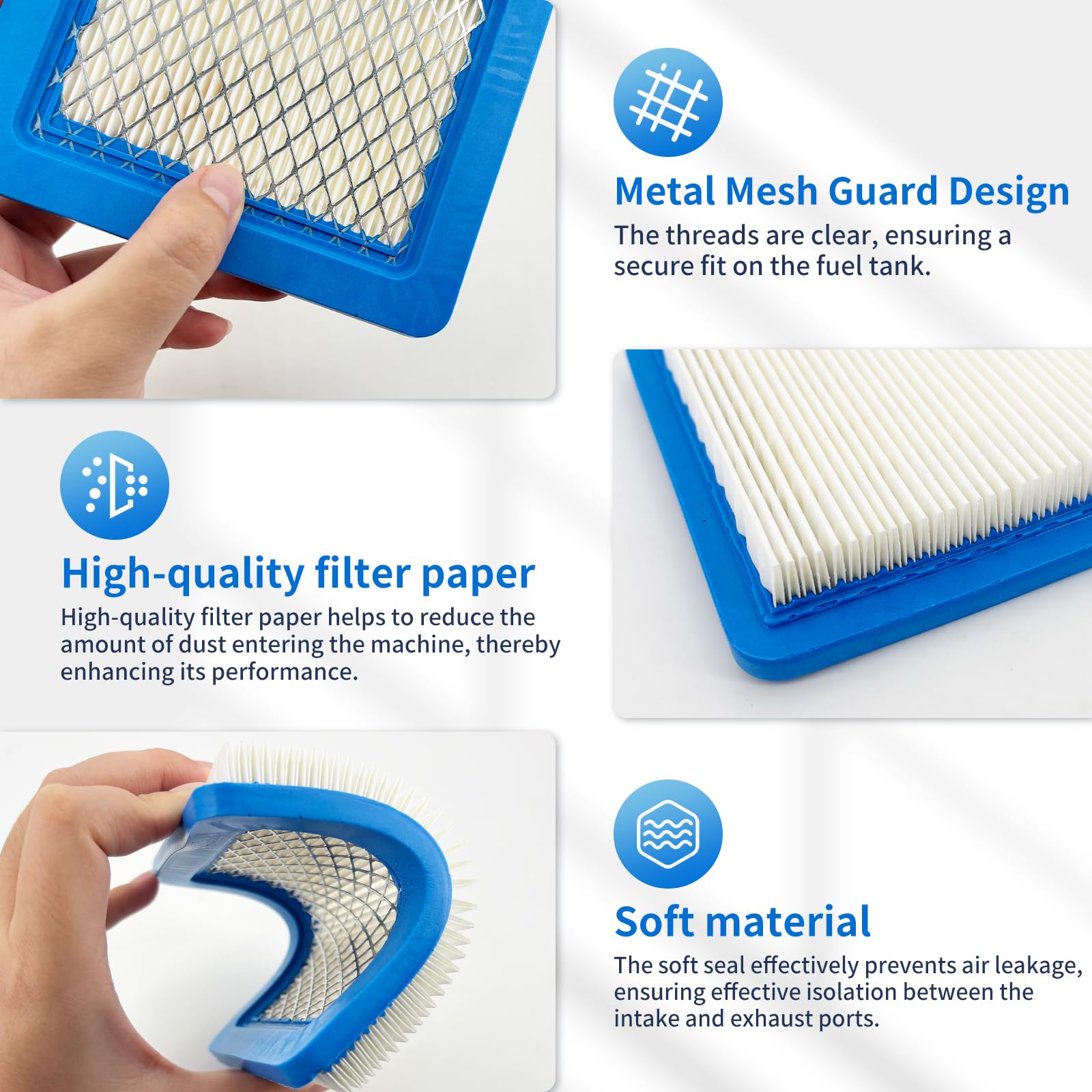 Filtre A Air Pour Briggs Stratton - Filtre Air Tondeuse Pour Briggs & Stratton 491588/491588S, Pour Tondeuses 625/650/675, Pièces Détachées Pour Sabo, Stiga, Idéal Pour Entretien Régulier