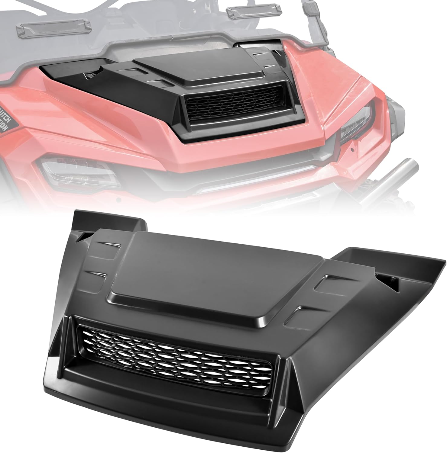 Hood Scoop for Honda Pioneer 1000 3P 5P 6P 2016+, Front Hood Cover Air Intake Kit with Mesh Grille for Honda Pioneer 1000-3 1000-5 1000-6 2016-2025 Accessories